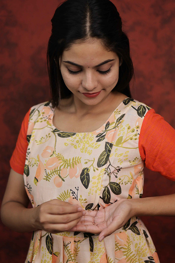 Feeding Kurti-Orange Bird