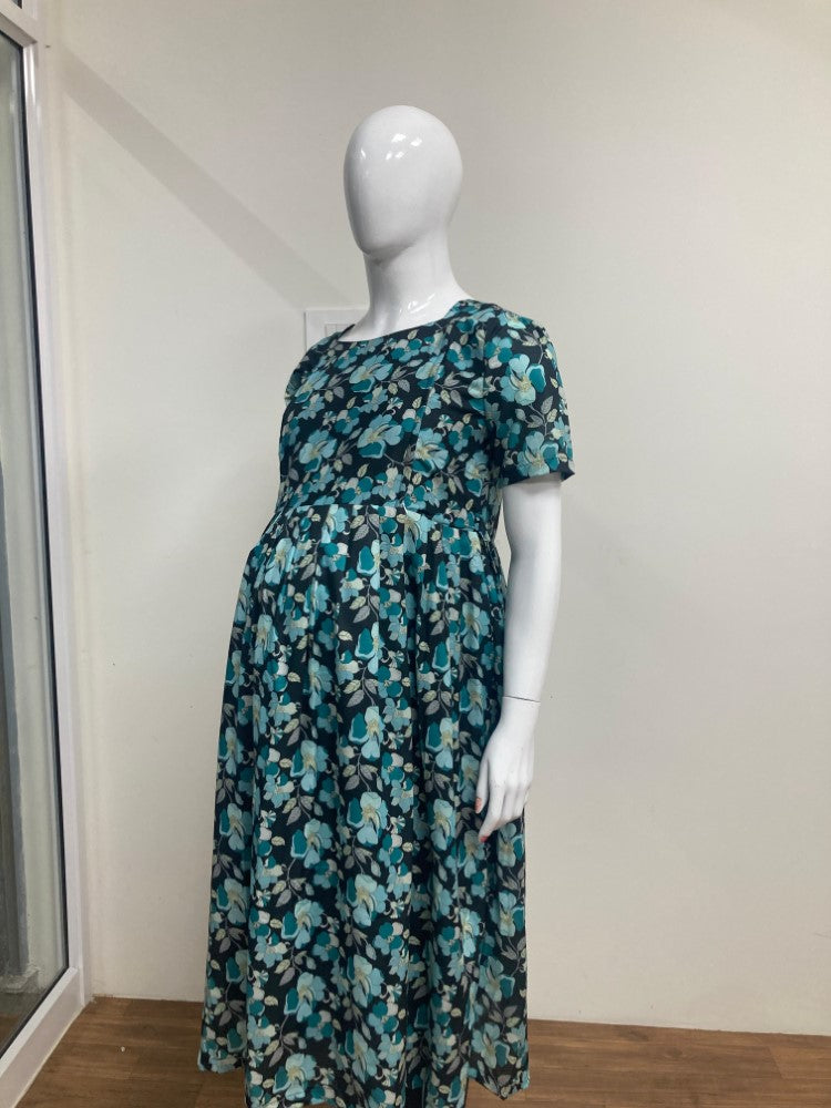 Feeding Kurti Black and blue flower sleeve