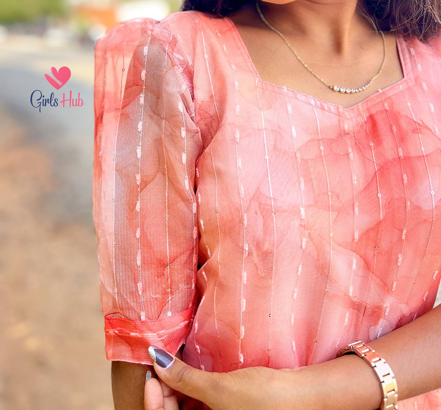 Orange Organza Kurti