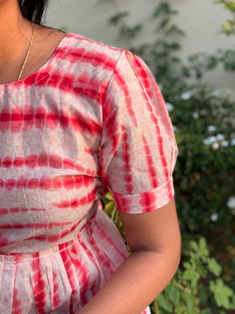 Red and white Short top