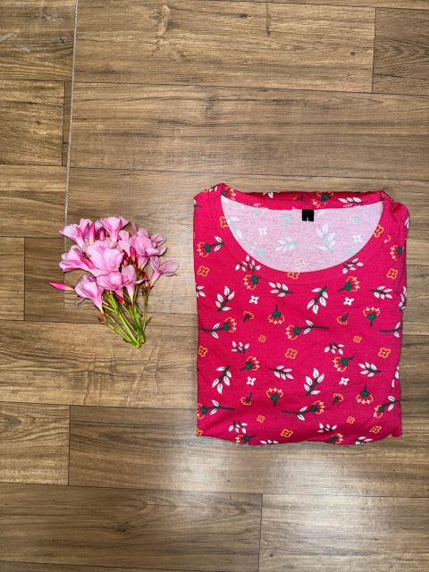 Red with flower leaf design