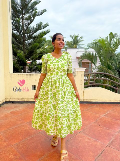 Green Floral Hakoba – FM-51