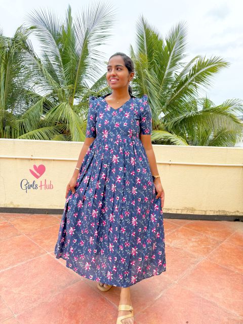 Navy Blue Red Flower – FM-62