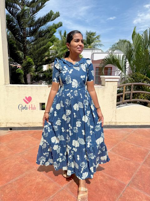 Navy Blue With Flower – FM-68