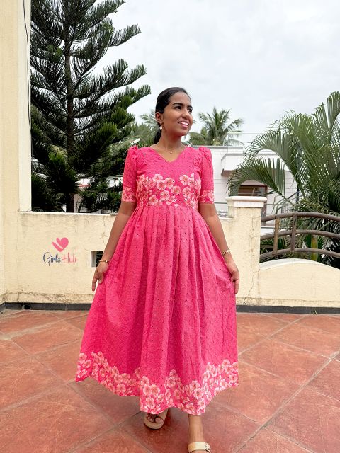 DARK PINK WITH FLOWER-FM-85