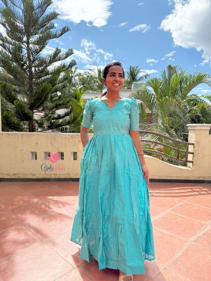 SKY BLUE SILK COTTON-FM-122