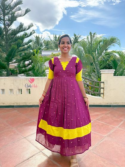 MAROON WITH YELLOW-FM-129