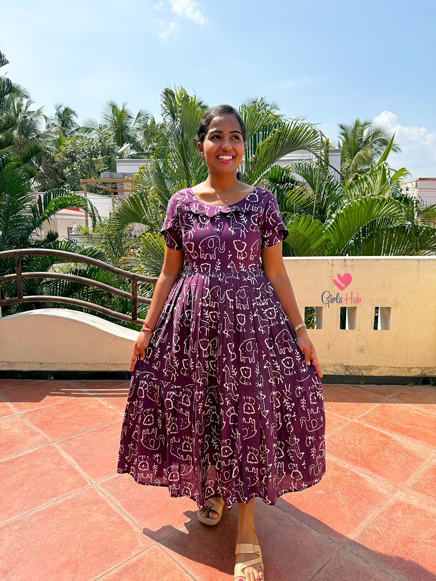 VIOLET WITH ELEPHANT DESIGN-FM-214