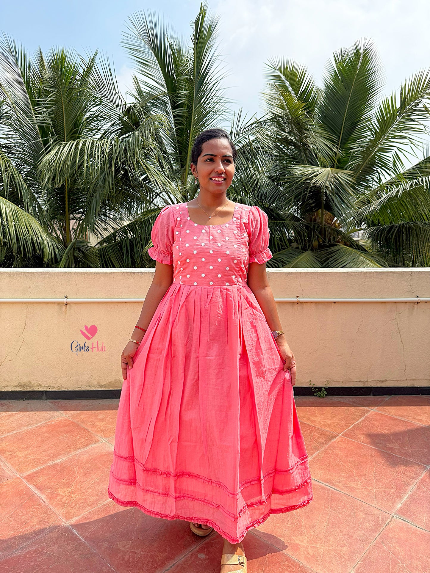 PEACH WHITE FLOWER-FM-221