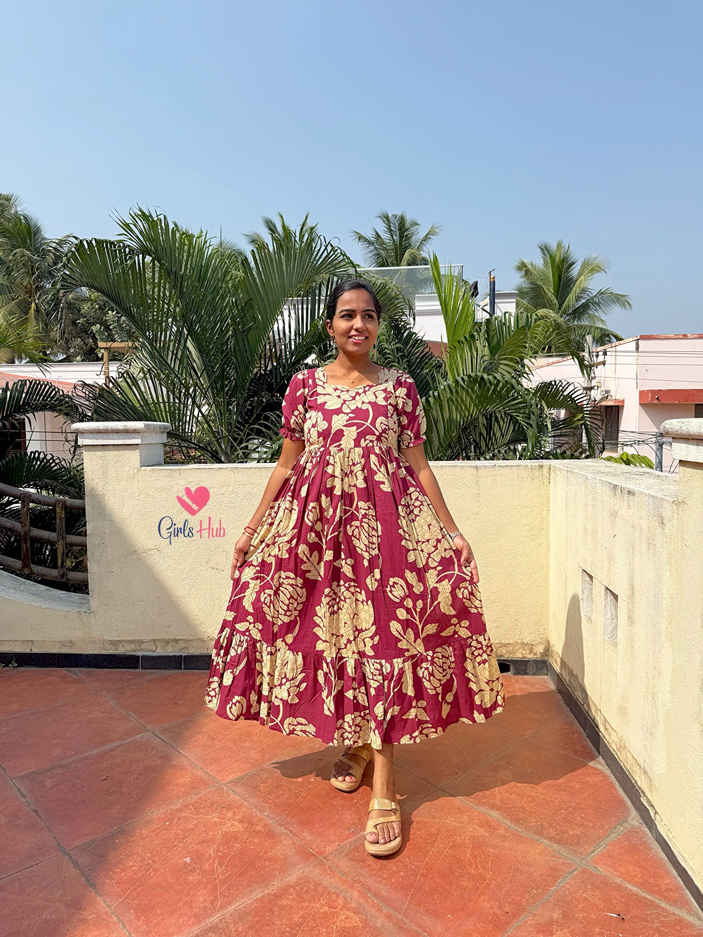 MAROON WITH SANDAL-FM-235