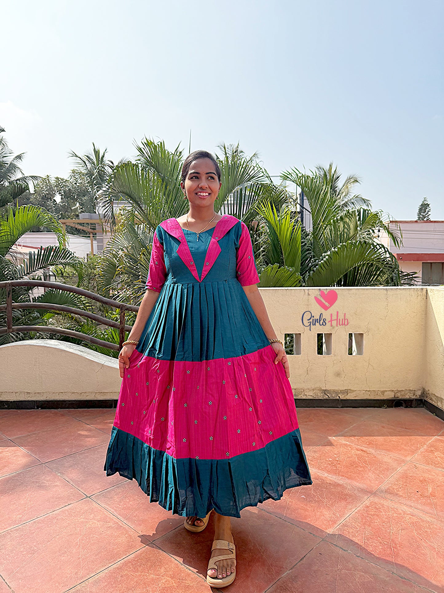 DARK GREEN AND PINK-FM-264