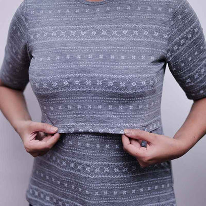 Zipless Feeding T-Shirt Ash Pattern