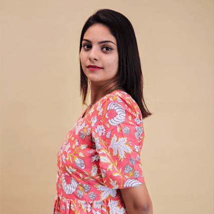 Feeding Kurtis Light Red Flower Pattern