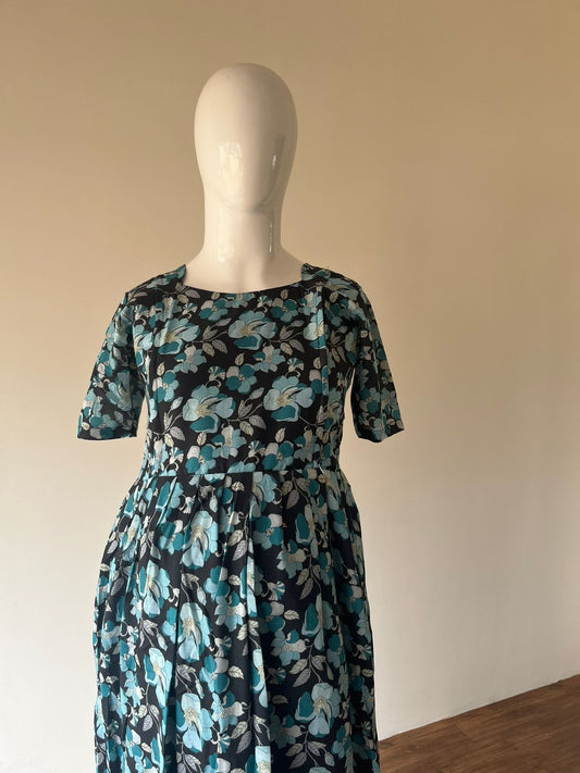 Feeding Kurti Black and blue flower sleeve