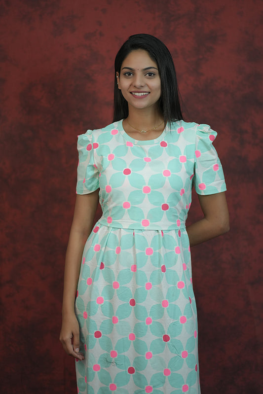 Zipless Feeding Gown-Pista Green
