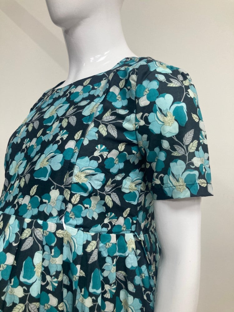 Feeding Kurti Black and blue flower sleeve