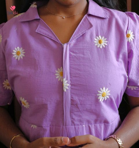 Purple Embroidery Feeding Maxi-FM3