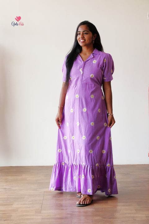 Purple Embroidery Feeding Maxi-FM3