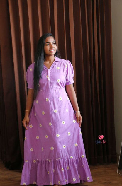 Purple Embroidery Feeding Maxi-FM3
