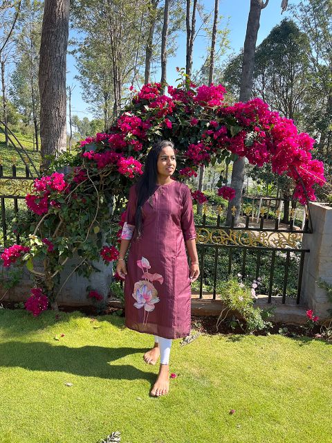 Marron Kolam Traditional Dress
