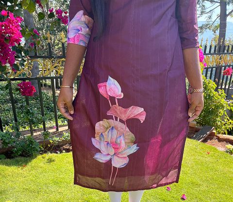 Marron Kolam Traditional Dress