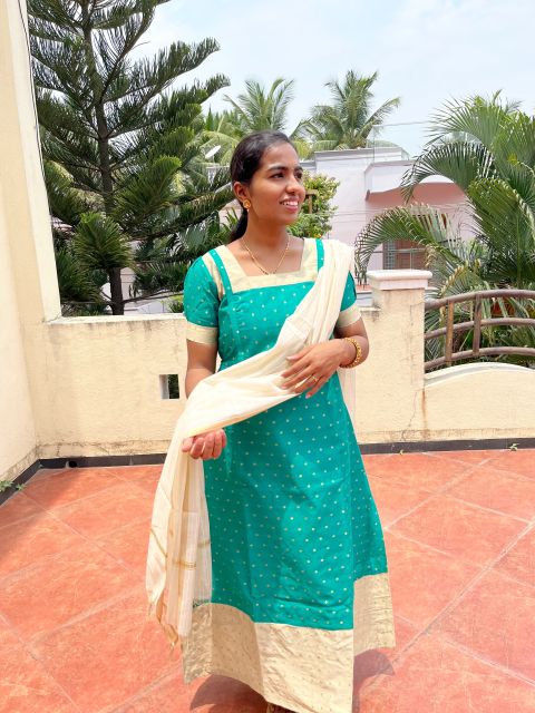 Green with white silk cotton