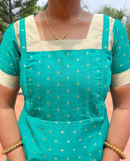 Green with white silk cotton