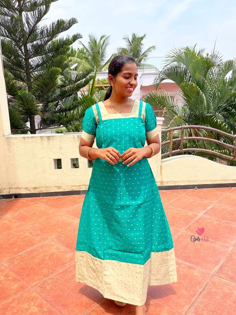 Green with white silk cotton