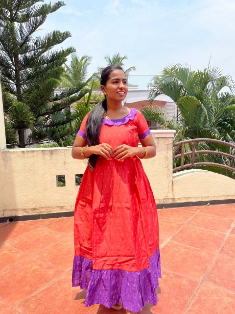 Peach with Purple Silk Cotton