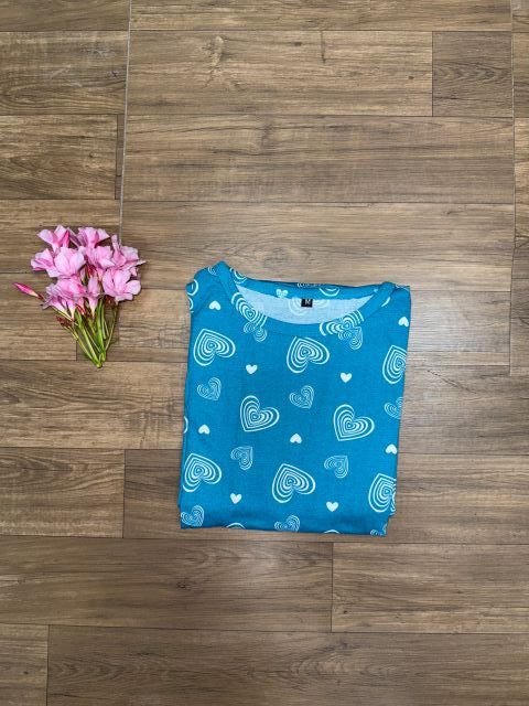 Light Blue with white layer heart