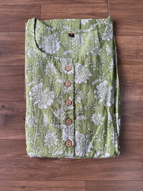 Pista green with white flower-FK-23