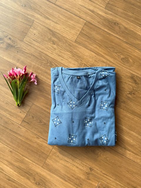 Blue With Black With White Flower – NF-18