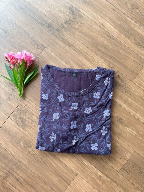 Navy Blue With Purple Flower - FG4