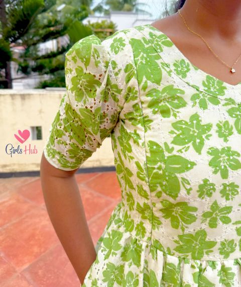 Green Floral Hakoba – FM-51