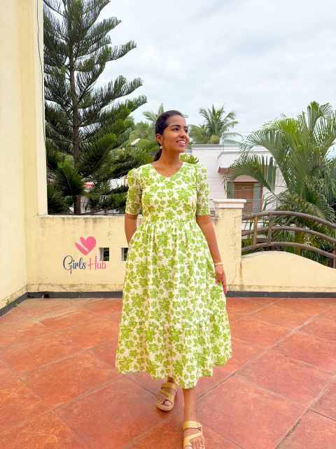 Green Floral Hakoba – FM-51