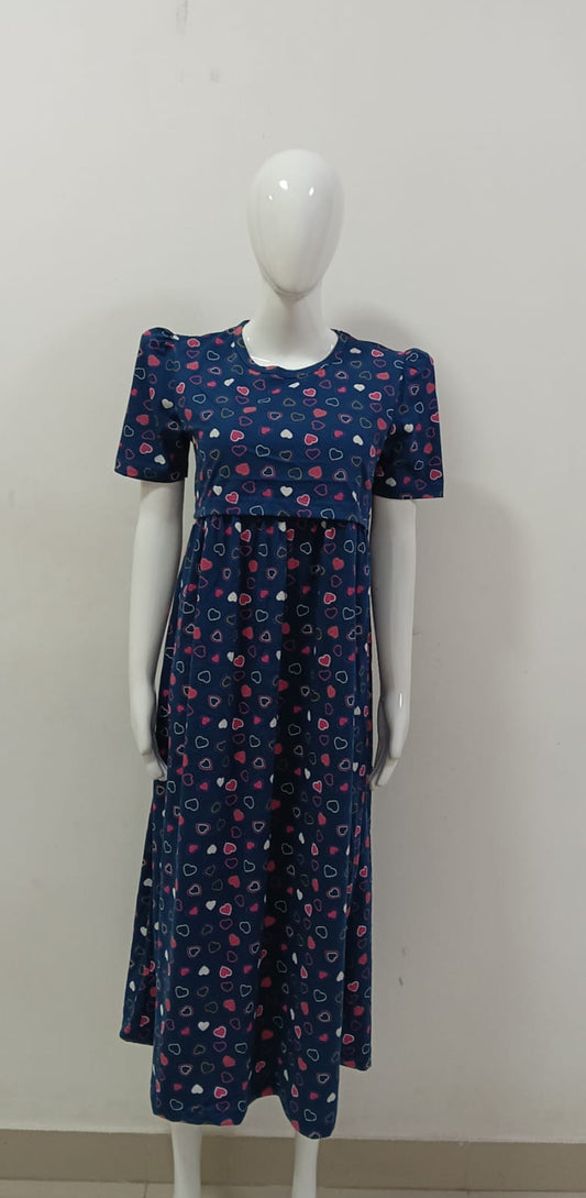 Navy Blue Pink Heart - FG39