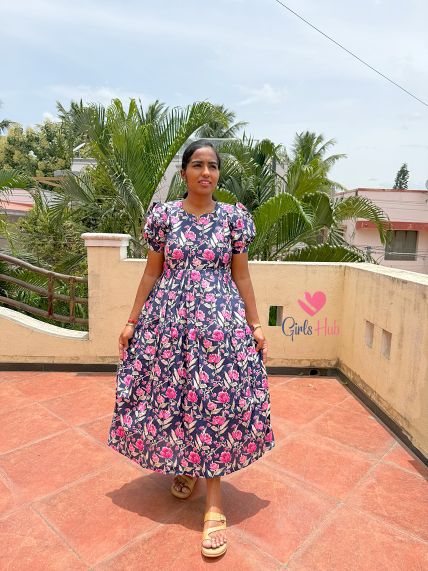 NAVY BLUE PINK FLORAL-FM-517