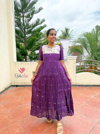 VIOLET WITH DESIGN NECK-FM-111