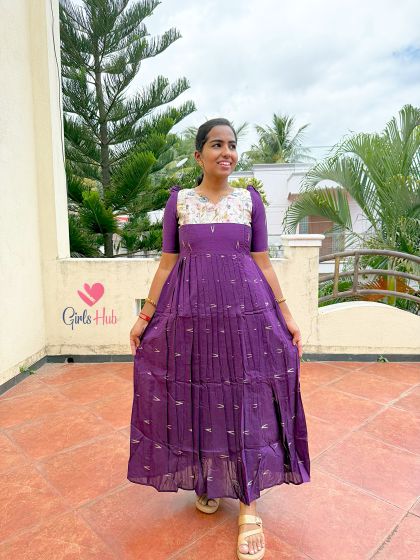 VIOLET WITH DESIGN NECK-FM-111
