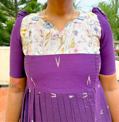 VIOLET WITH DESIGN NECK-FM-111