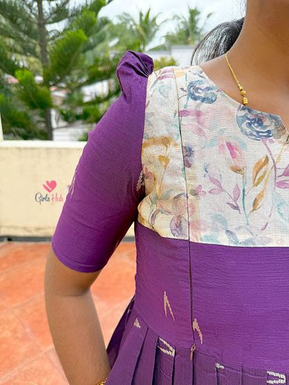 VIOLET WITH DESIGN NECK-FM-111
