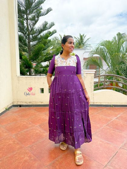 VIOLET WITH DESIGN NECK-FM-111
