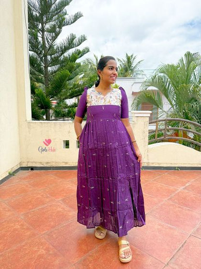 VIOLET WITH DESIGN NECK-FM-111