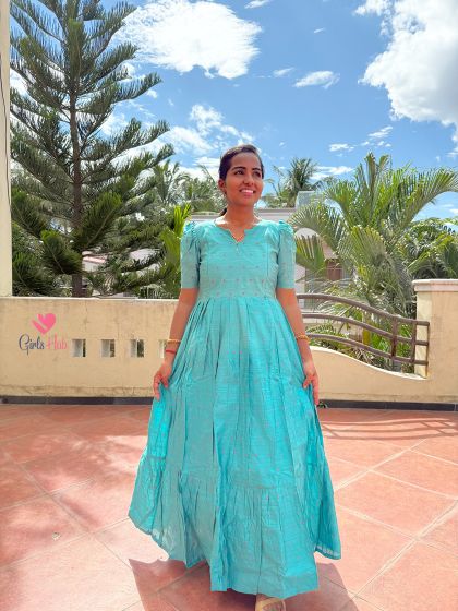 SKY BLUE SILK COTTON-FM-122