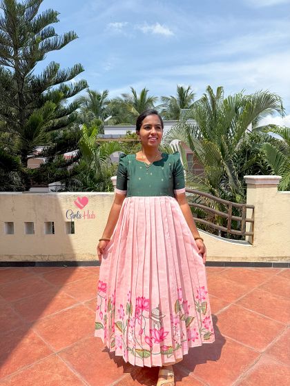 DARK GREEN WITH PEACH-FM-140