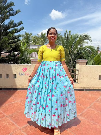 OLIVE  YELLOW WITH BLUE-137