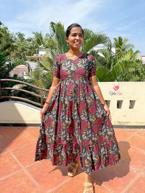 BLACK AND RED FLOWER-FM-200