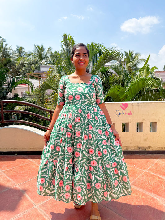 GREEN BABY PINK FLOWER-FM-213