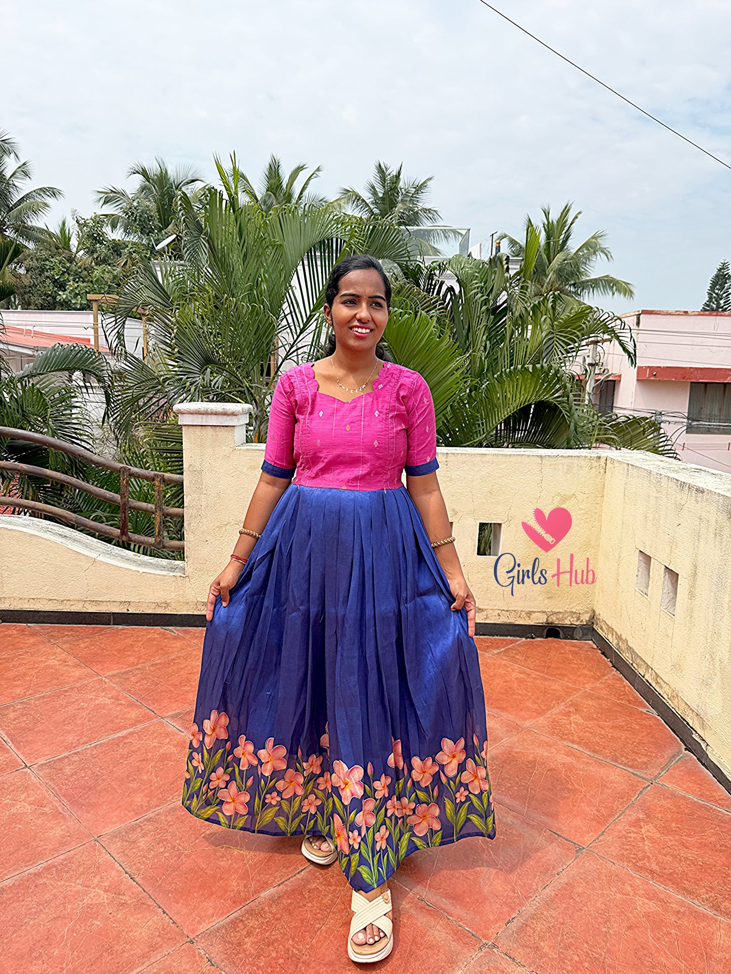 PINK WITH DARK BLUE-FM-577