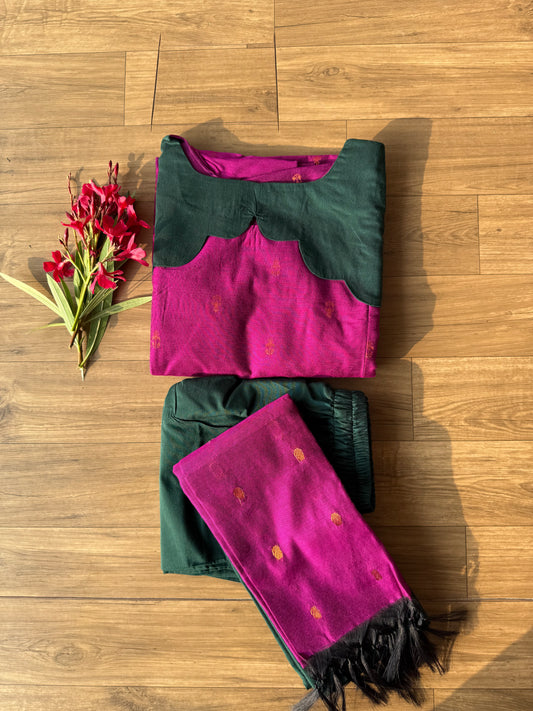 PURPLE AND GREEN SCALOOP-3P-14